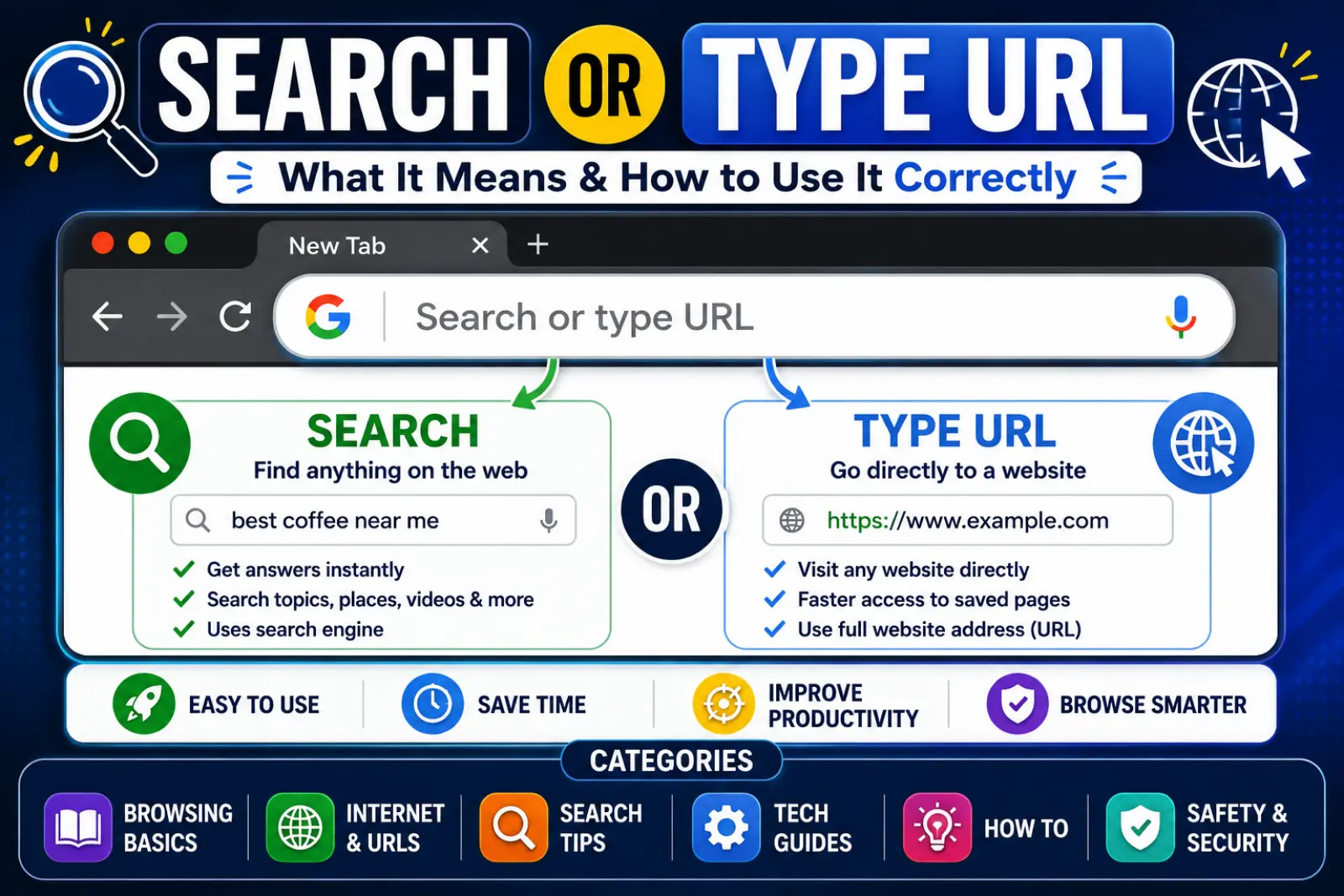 search or type url