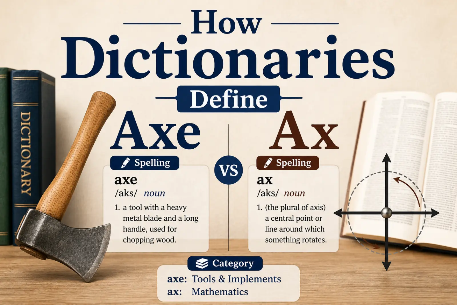 How Dictionaries Define Axe and Ax