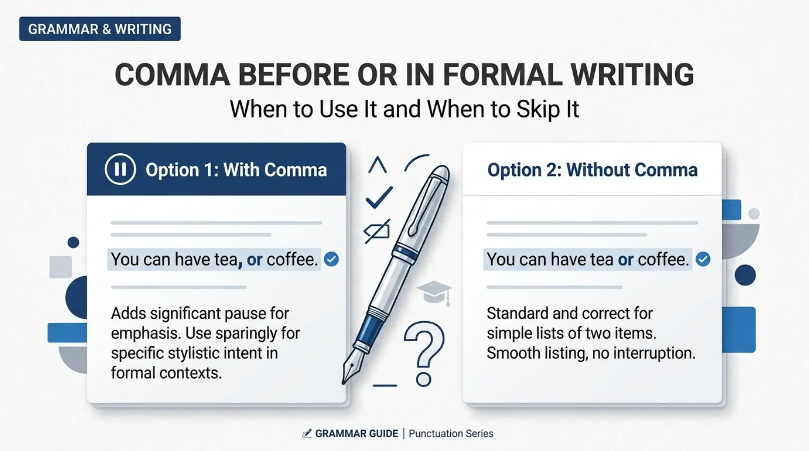 Comma Before Or in Formal Writing