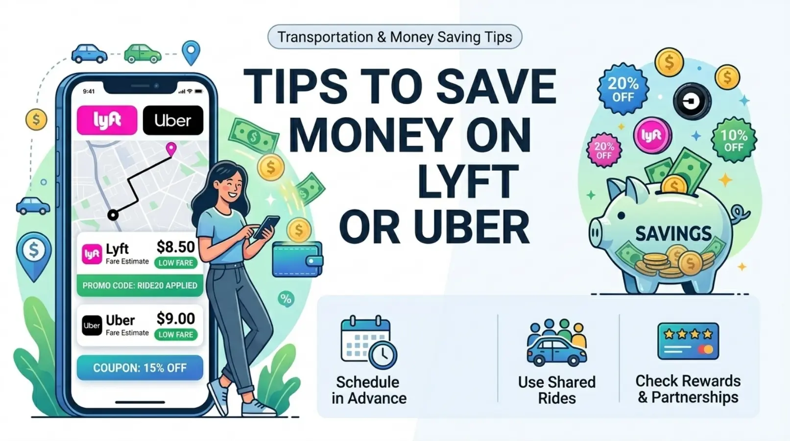 Tips to Save Money on Lyft or Uber