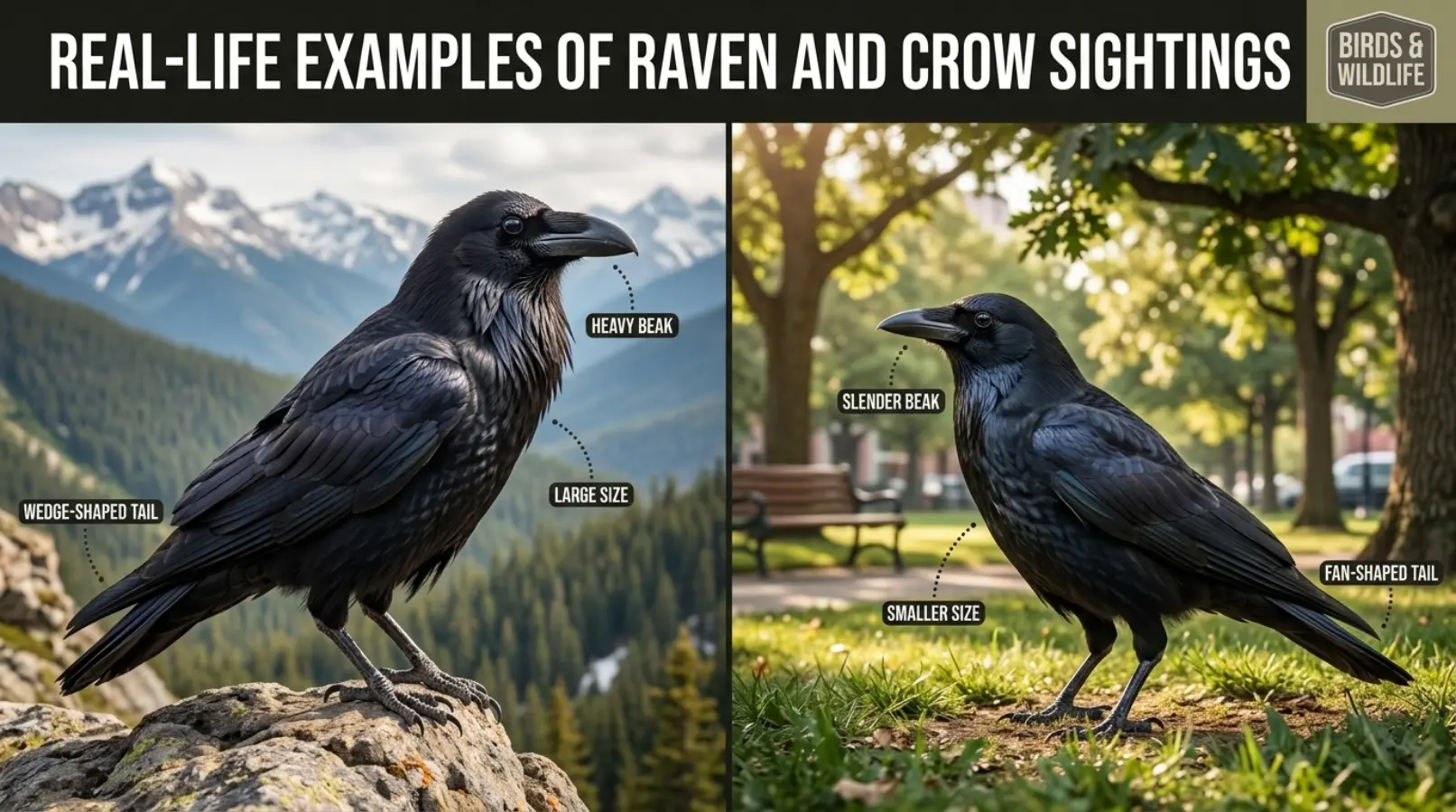 Real-Life Examples of Raven and Crow Sightings