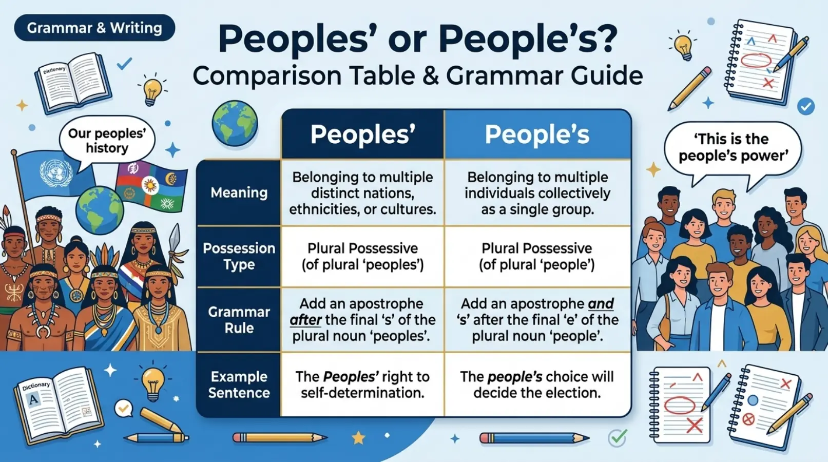 Peoples' or People's: Comparison Table