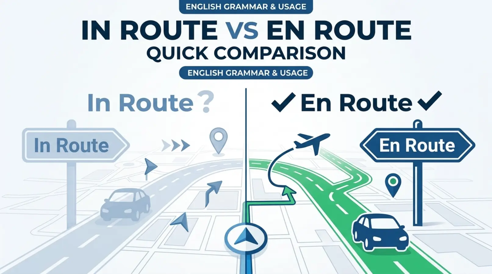 In Route vs En Route: Quick Comparison