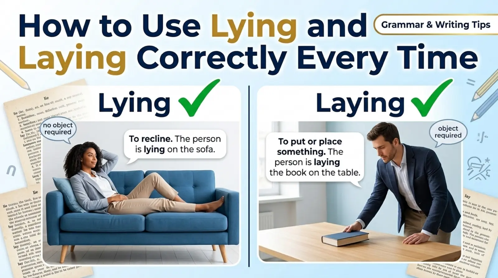 How to Use Lying and Laying Correctly Every Time
