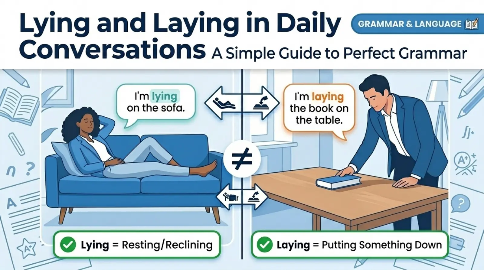 Lying and Laying in Daily Conversations