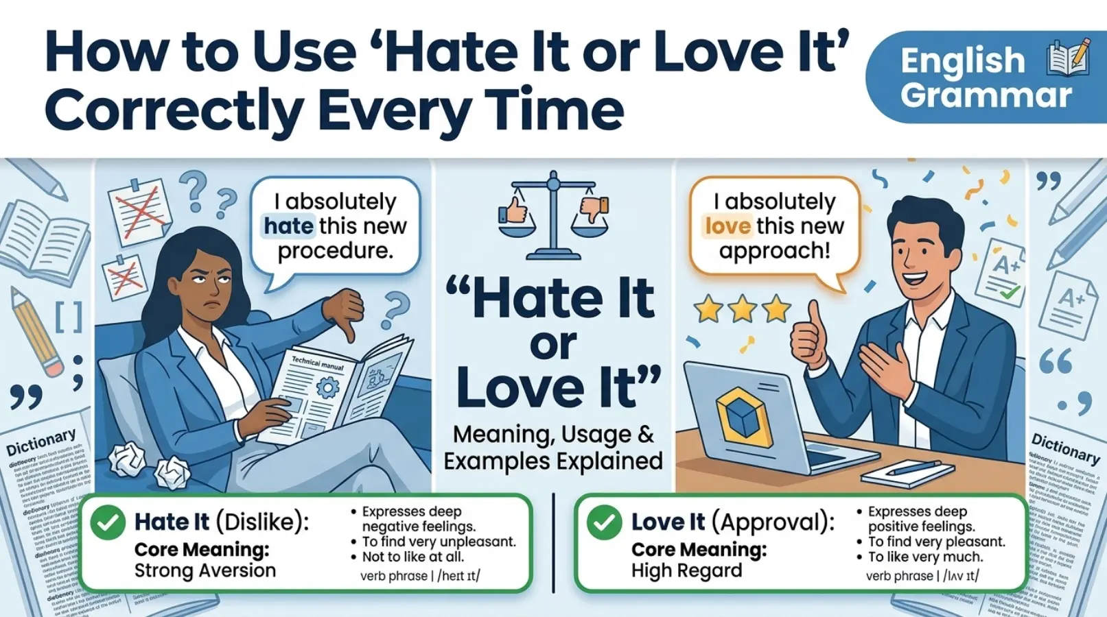 How to Use "Hate It or Love It" Correctly