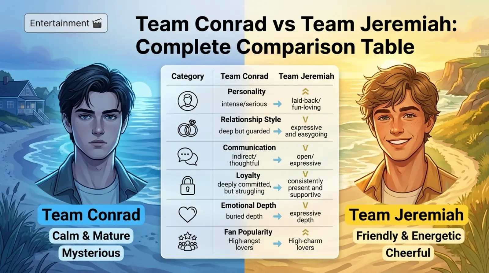 Team Conrad vs Team Jeremiah Comparison Table