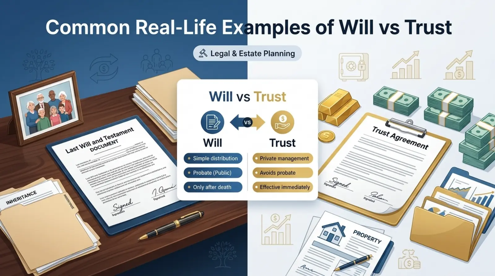 Real-Life Examples of Will vs Trust