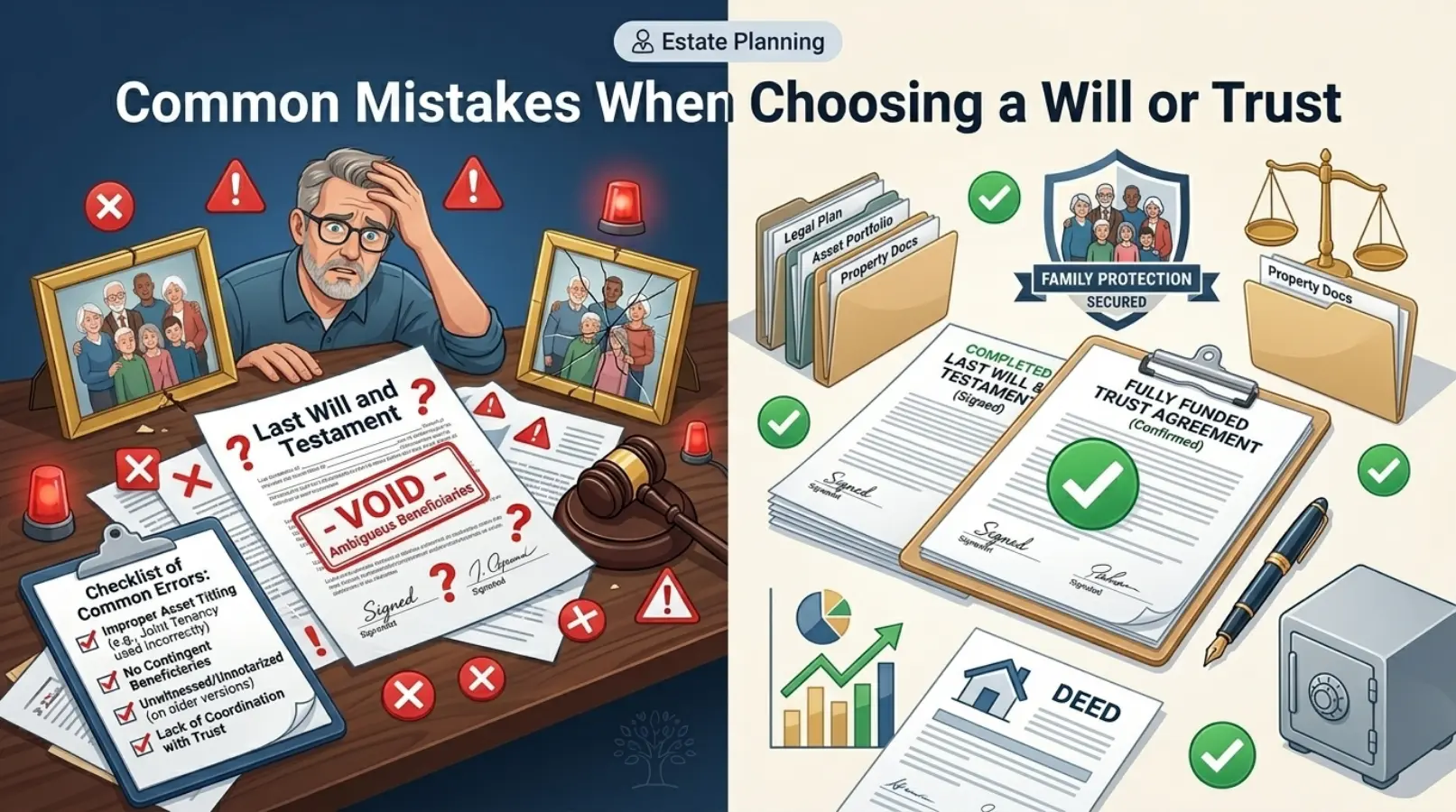 Common Mistakes When Choosing a Will or Trust
