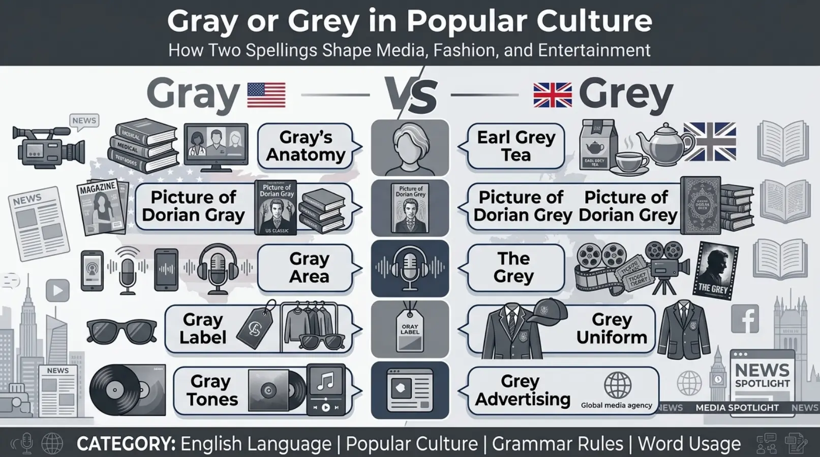 Gray or Grey in Popular Culture