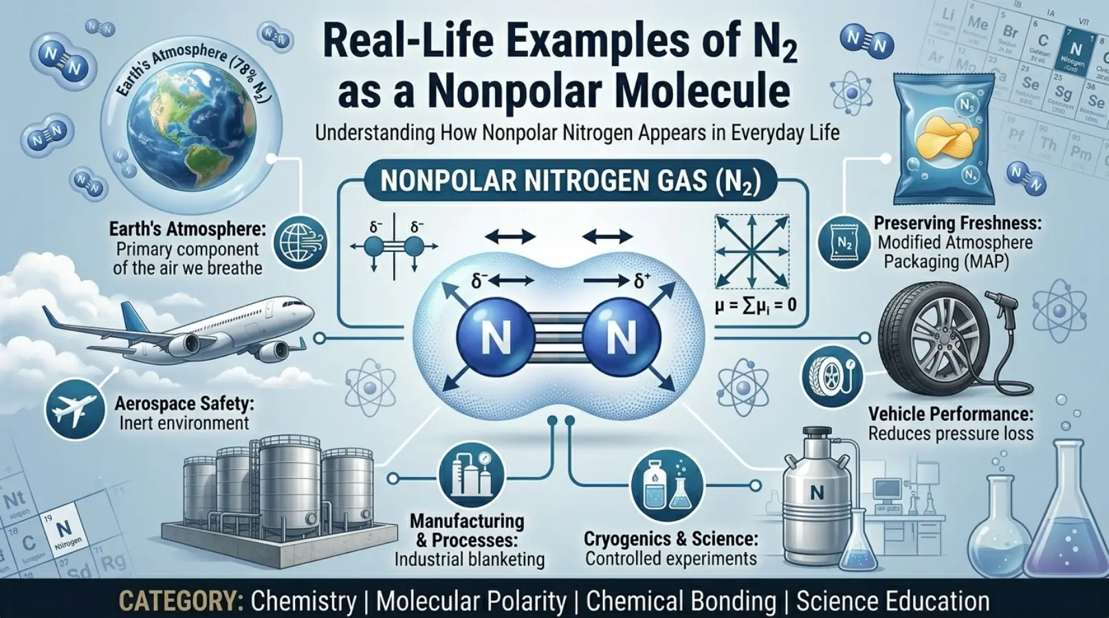 Real-Life Examples of N2 as a Nonpolar Molecule