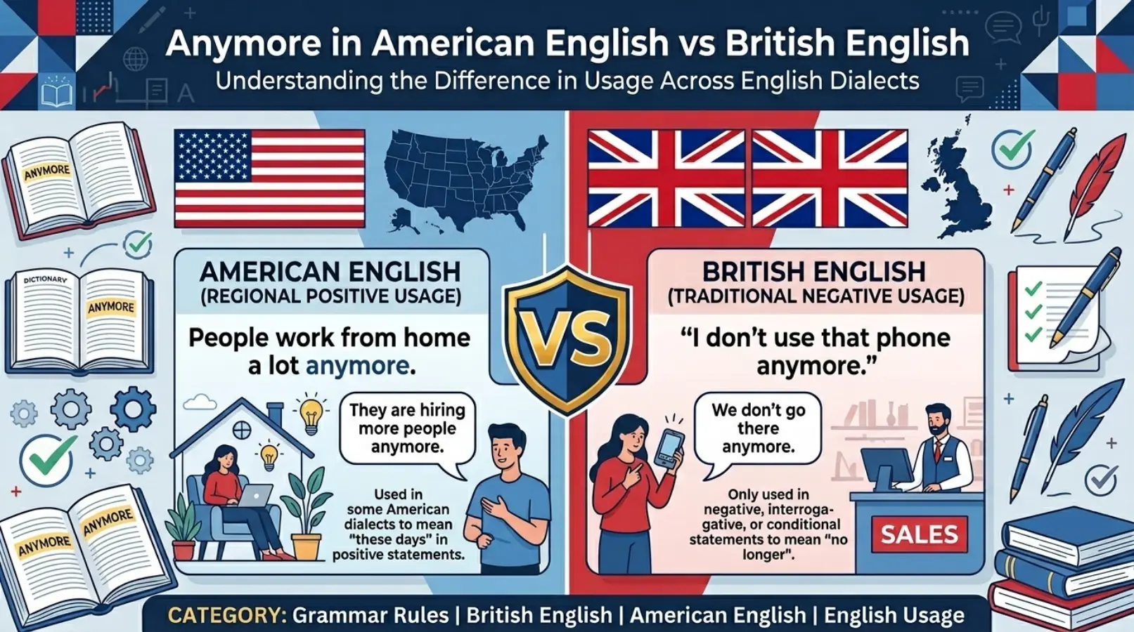 Anymore in American English vs British English