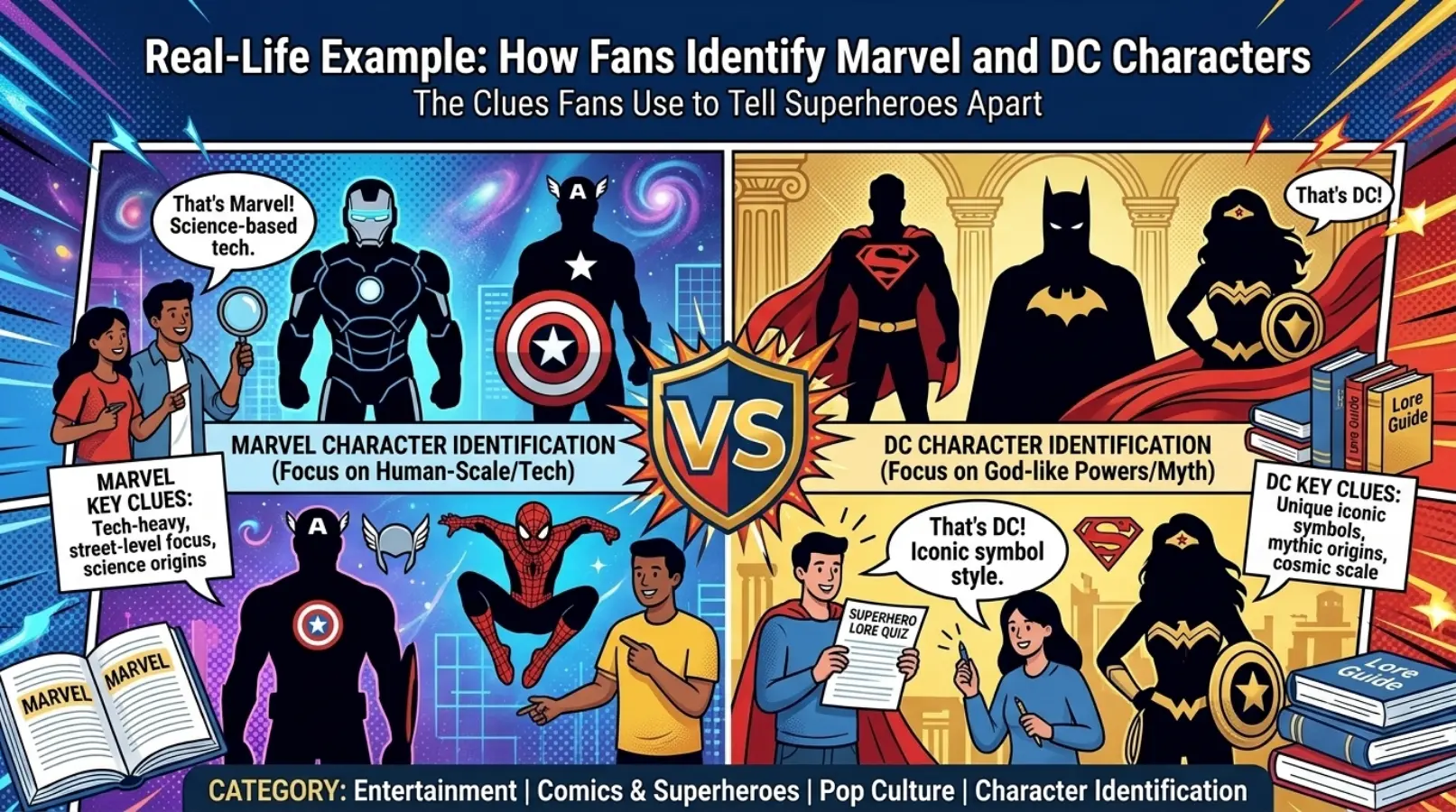 Real-Life Example: How Fans Identify Marvel and DC Characters