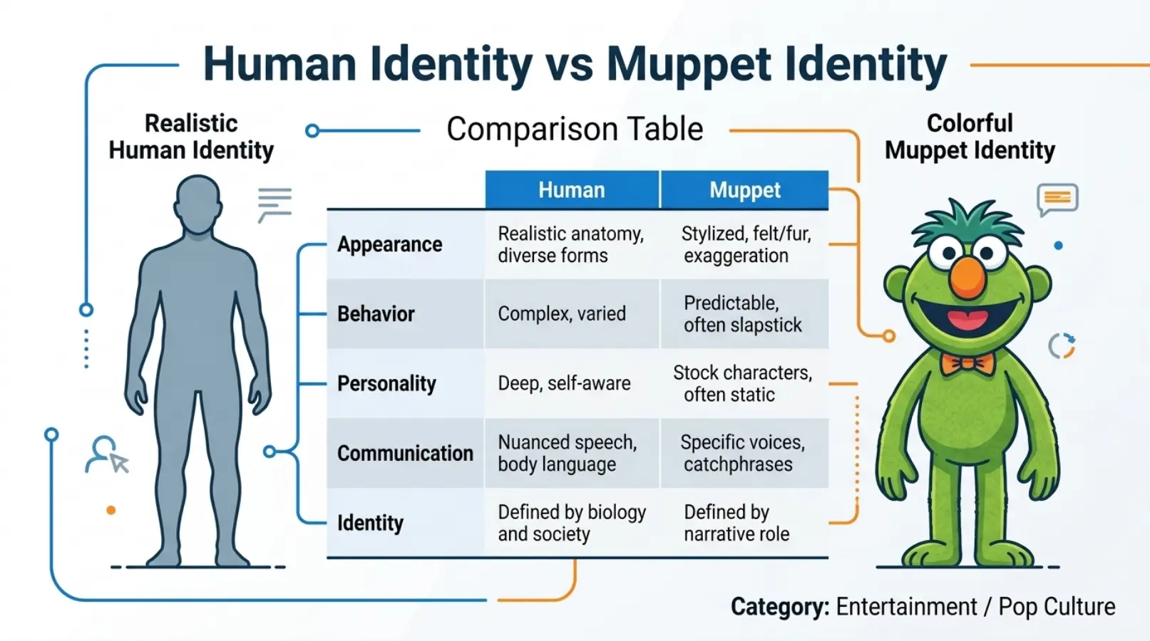 Comparison Table: Human Identity vs Muppet Identity