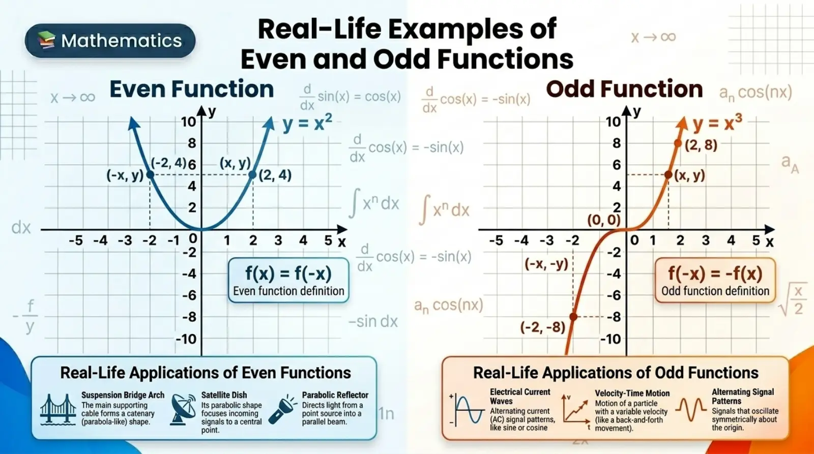 Real-Life Examples of Even and Odd Functions