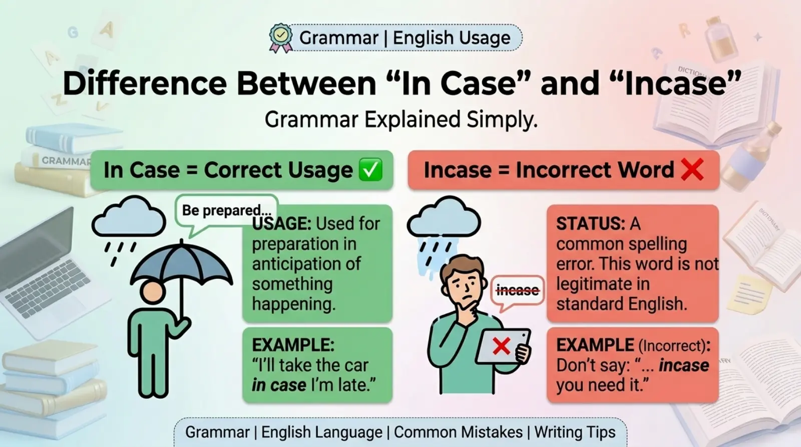 Difference Between “In Case” and “Incase”