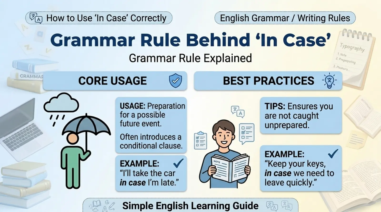 Grammar Rule Behind “In Case”
