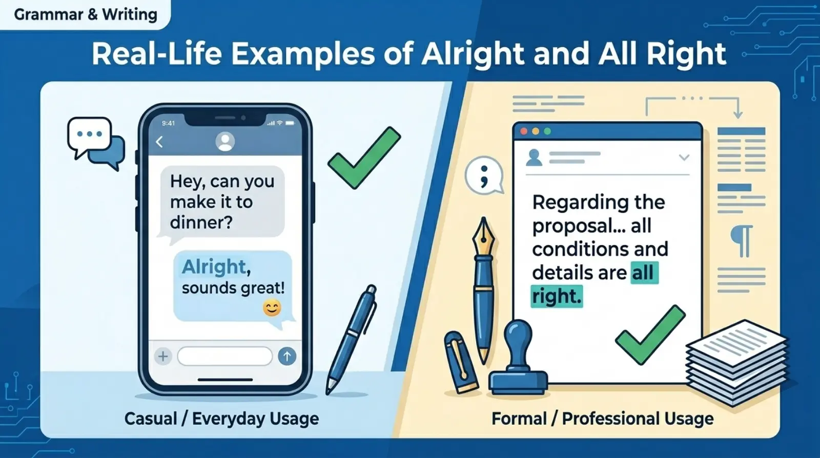 Real-Life Examples of Alright and All Right