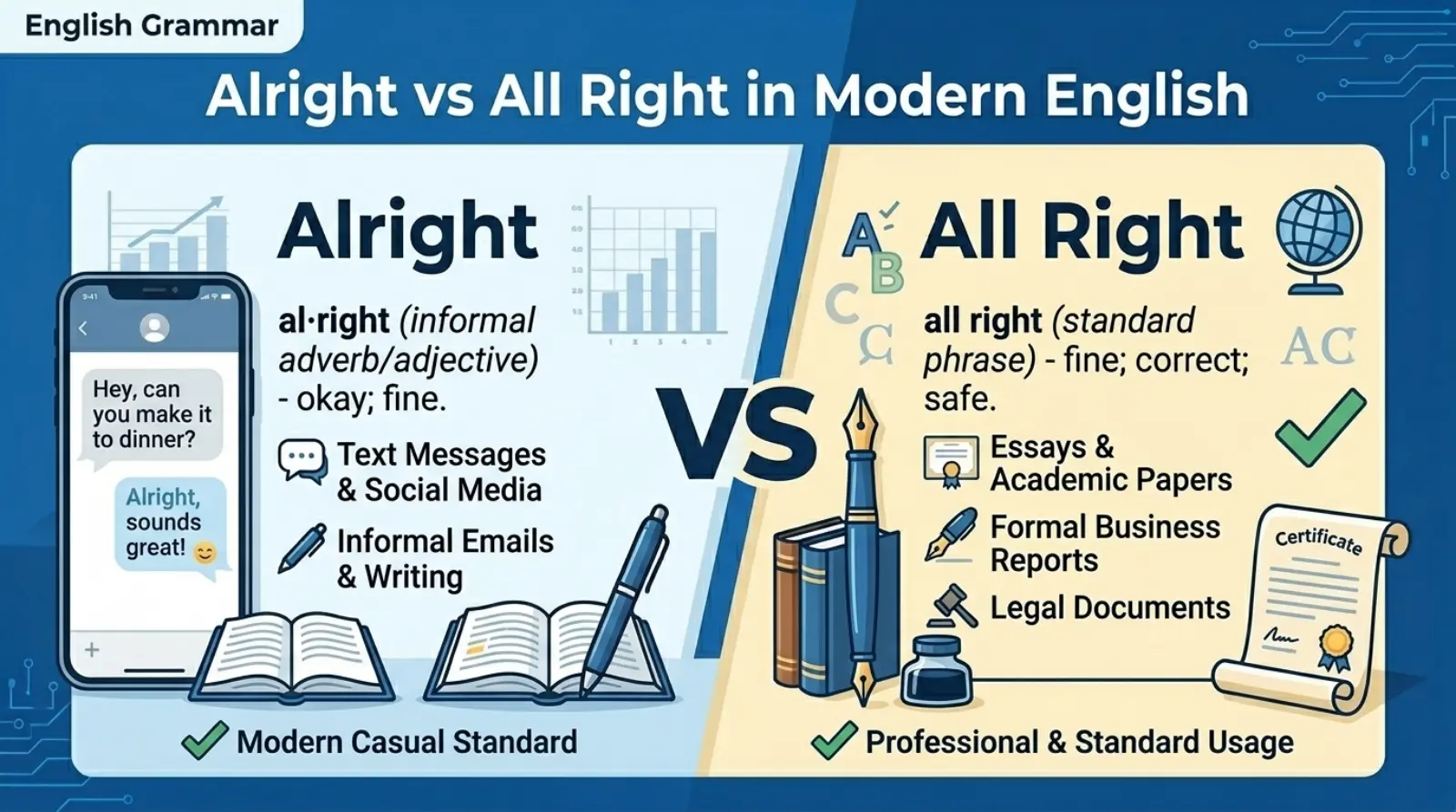 Alright vs All Right in Modern English
