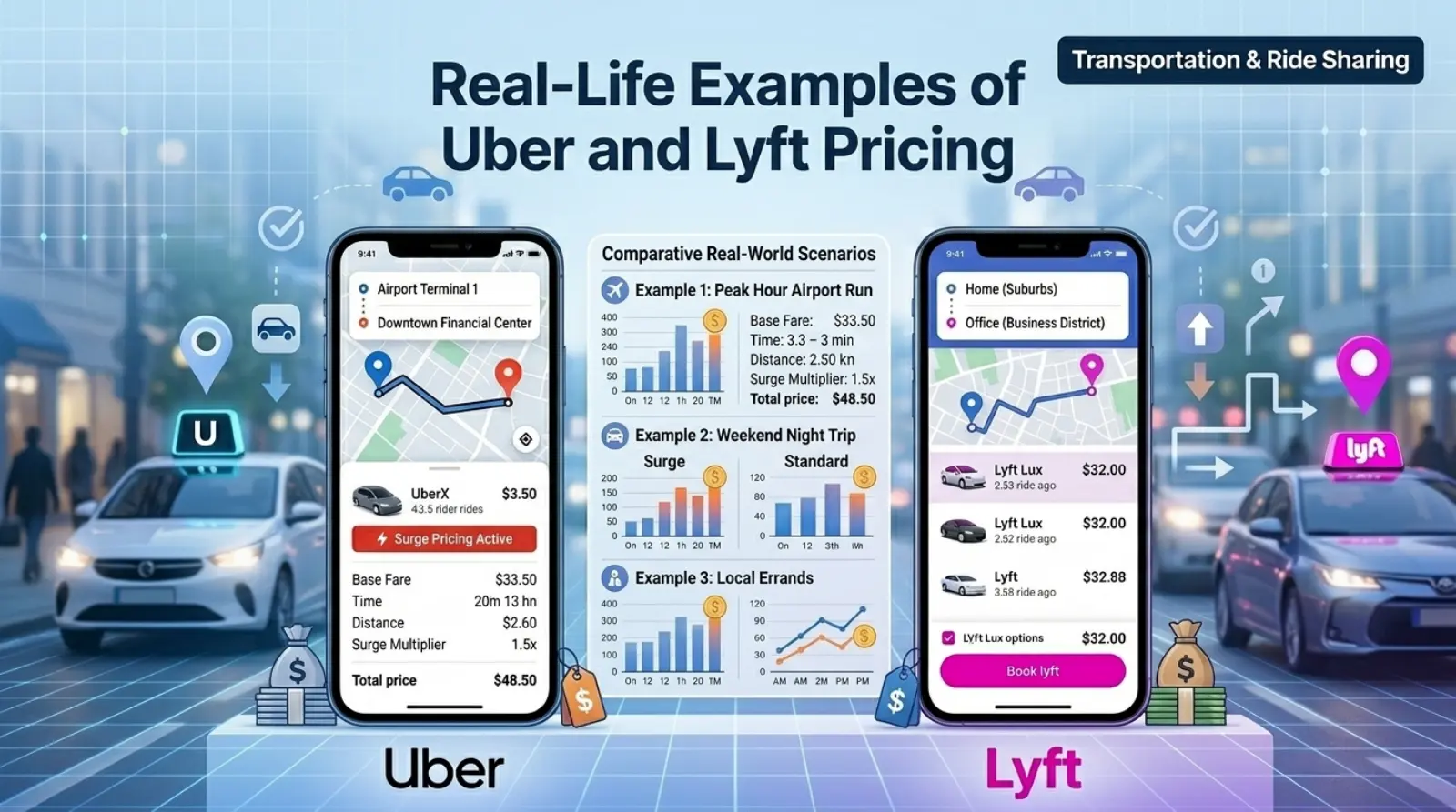 Real-Life Examples of Uber and Lyft Pricing