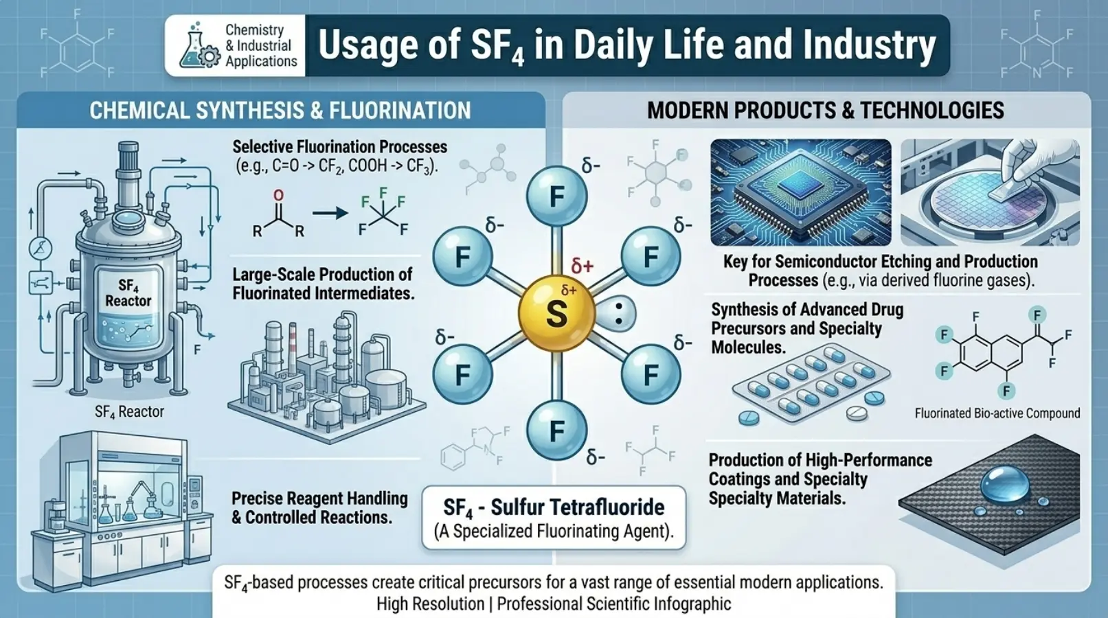 Usage of SF4 in Daily Life and Industry