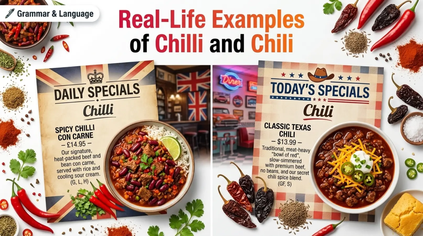 Real-Life Examples of Chilli and Chili