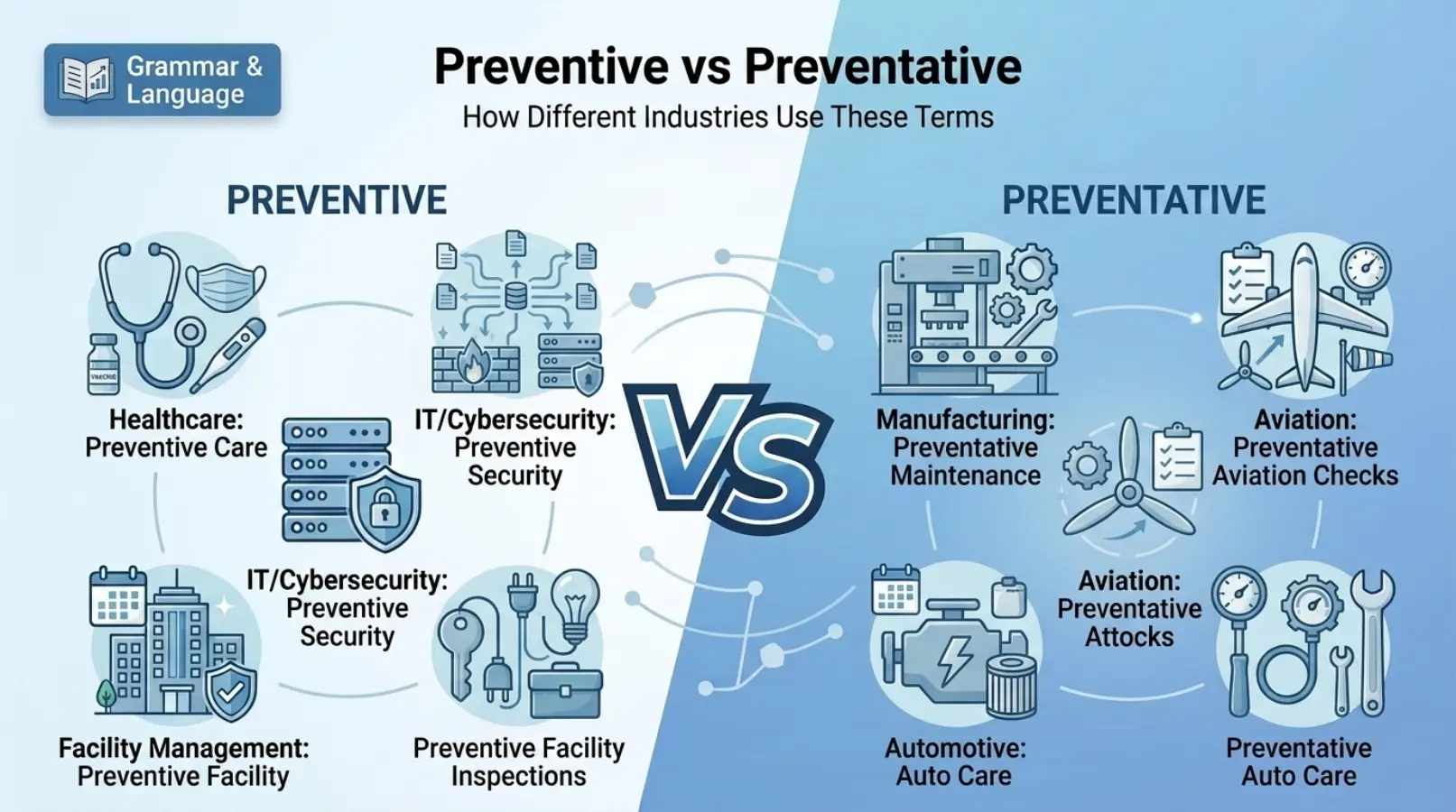 Preventive vs Preventative in Different Industries