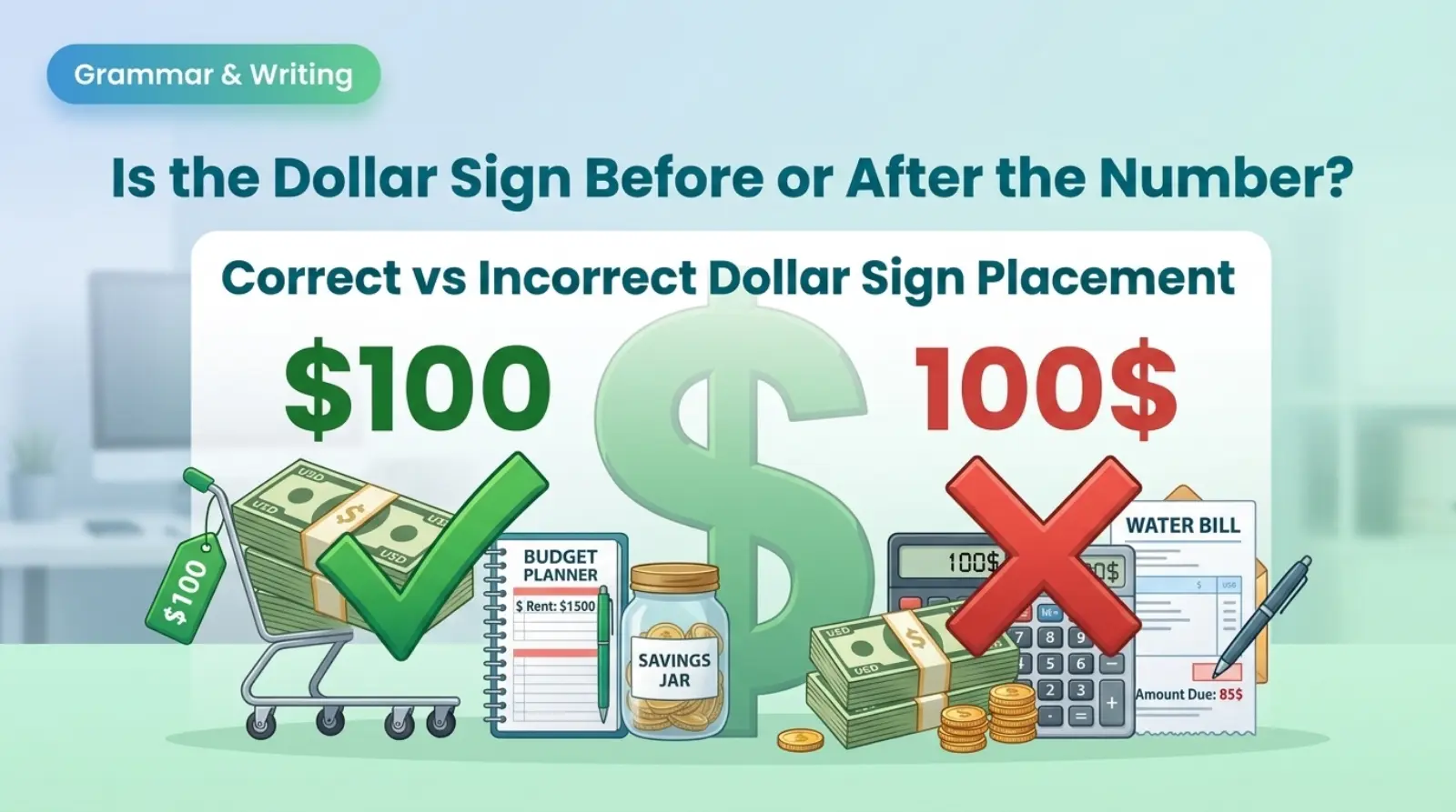 Is the Dollar Sign Before or After the Number?