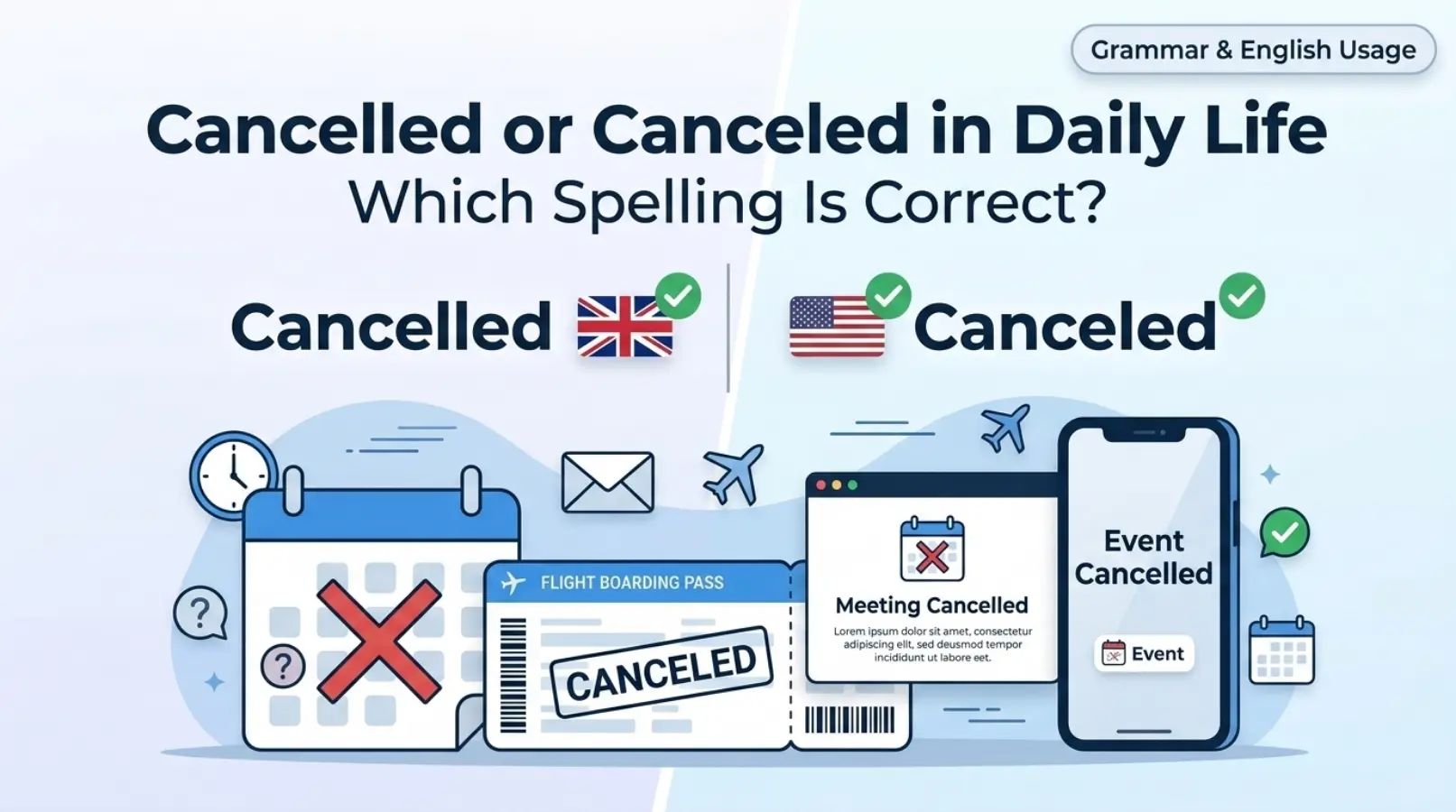 Cancelled or Canceled in Daily Life