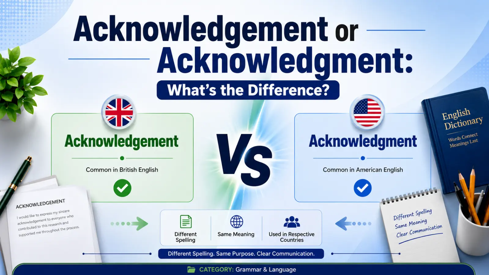 Acknowledgement or Acknowledgment: What's the Difference?