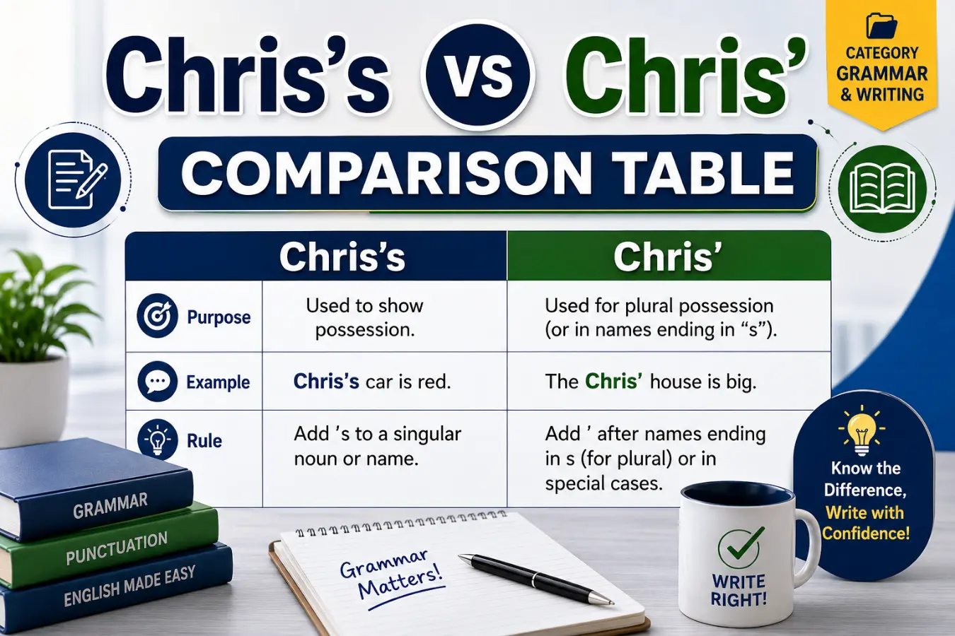 Chris's vs Chris': Comparison Table