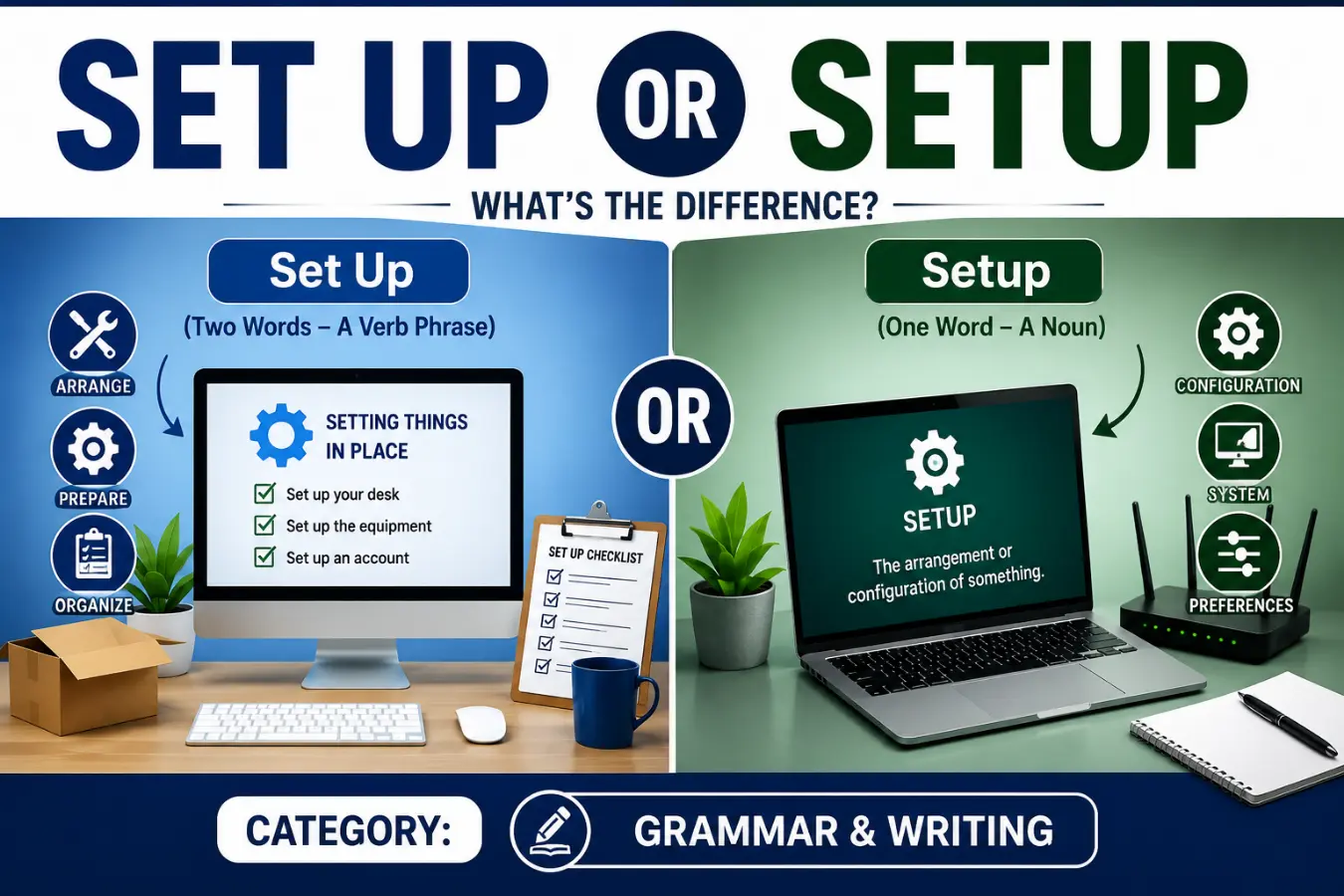 Set Up or Setup