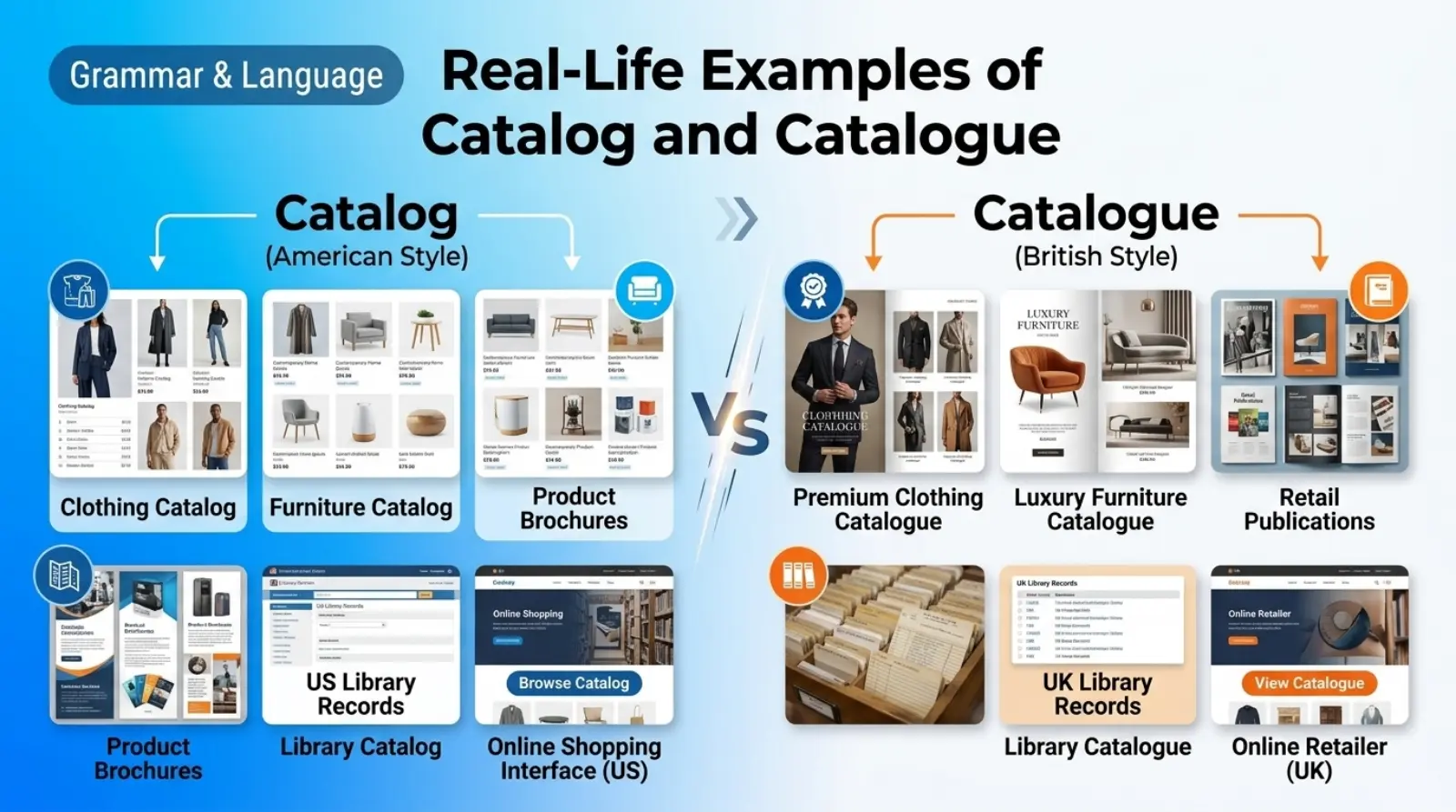 Real-Life Examples of Catalog and Catalogue