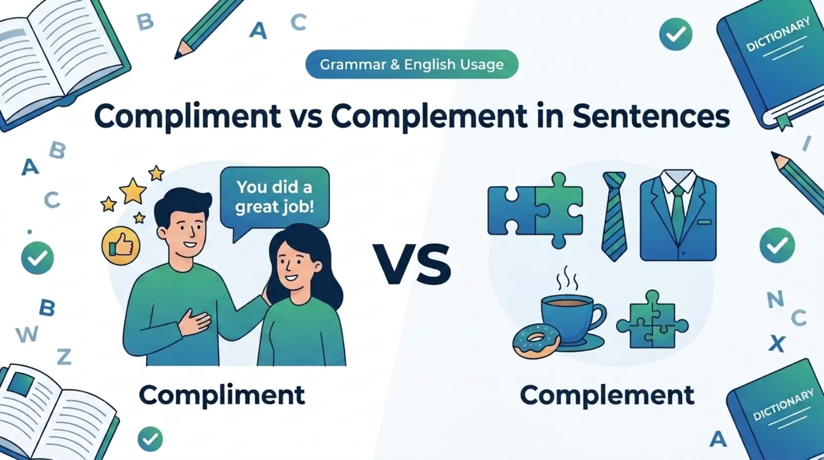 Compliment vs Complement in Sentences
