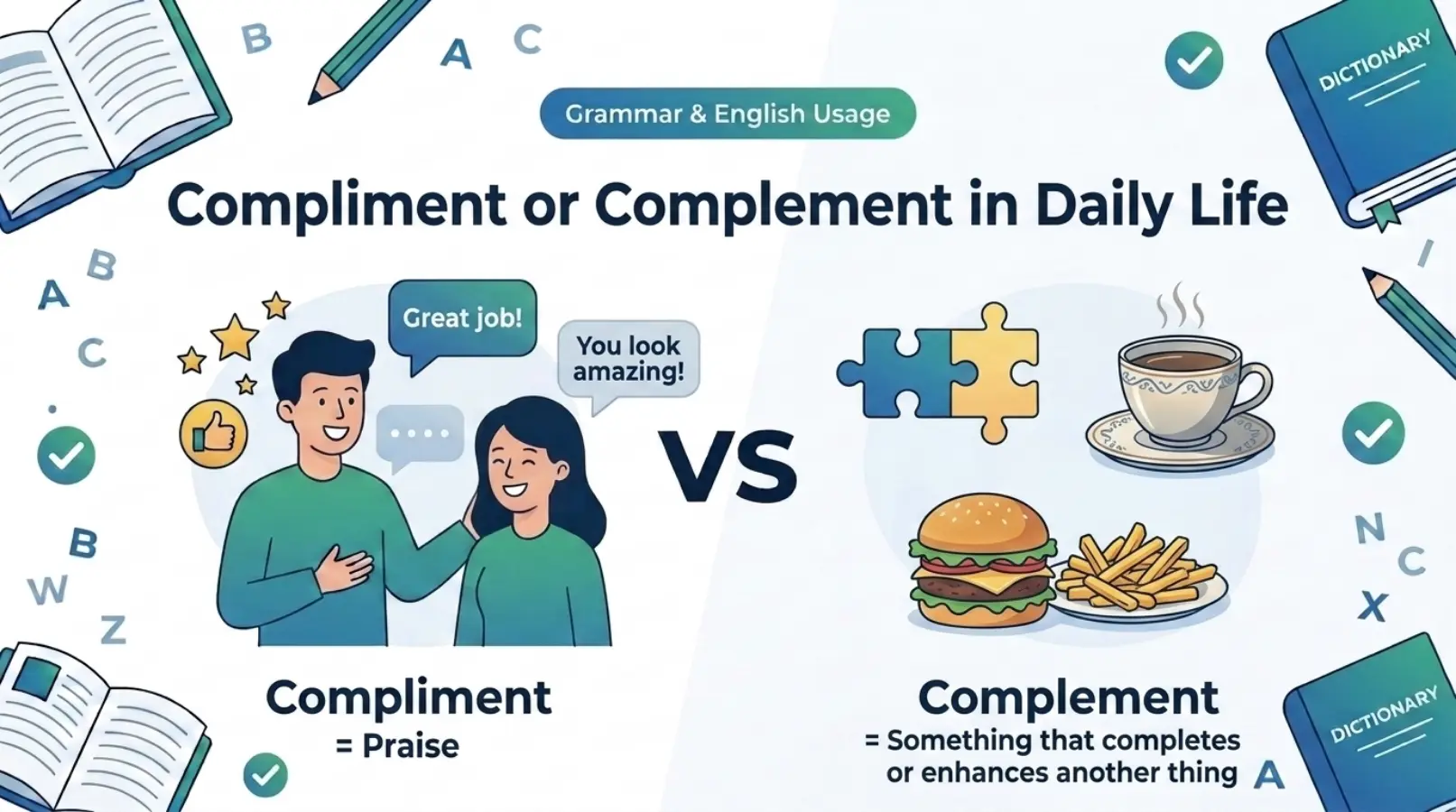 Compliment or Complement in Daily Life