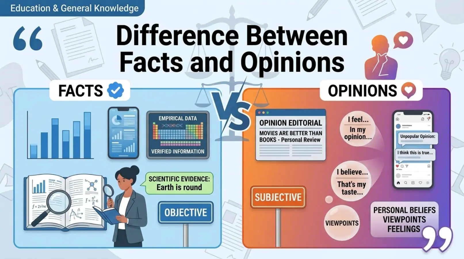 Difference Between Facts and Opinions