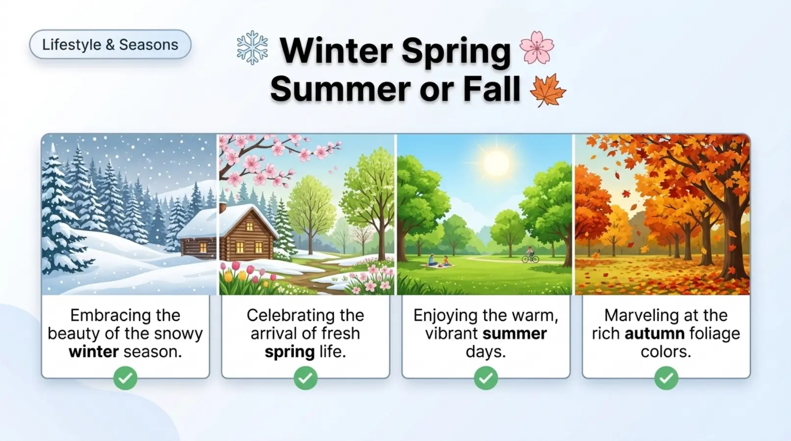 Winter Spring Summer or Fall