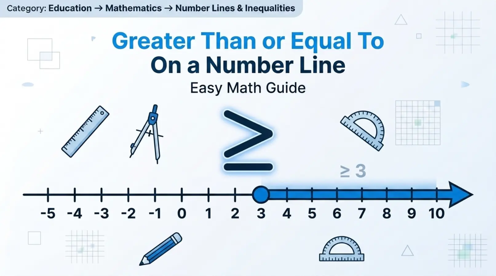 Greater Than or Equal To on a Number Line
