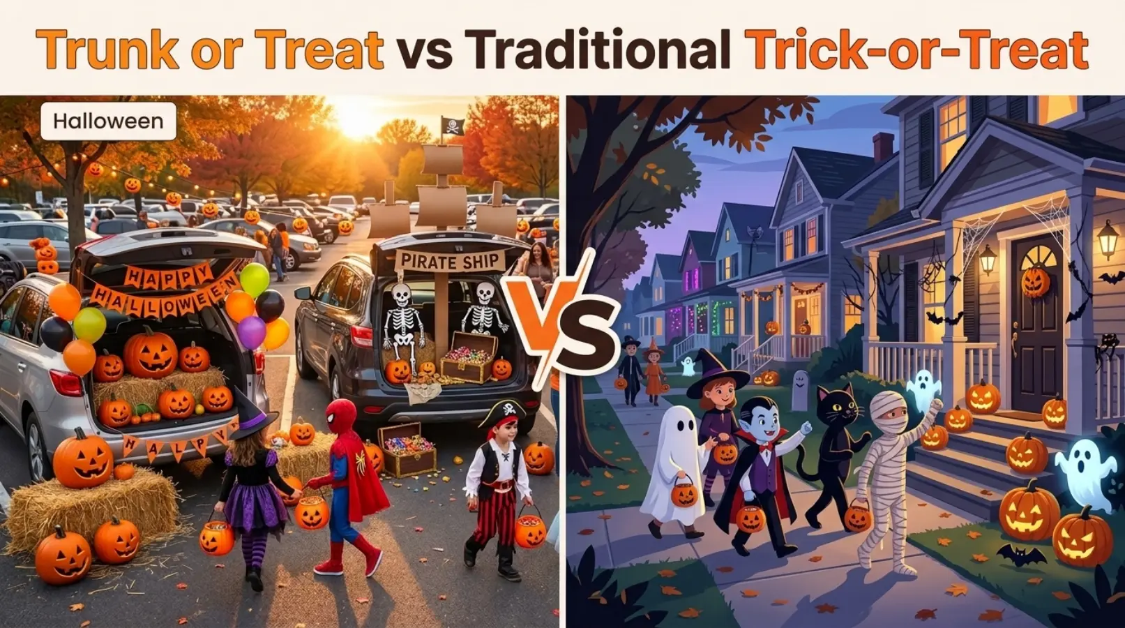 Trunk or Treat vs Traditional Trick-or-Treat