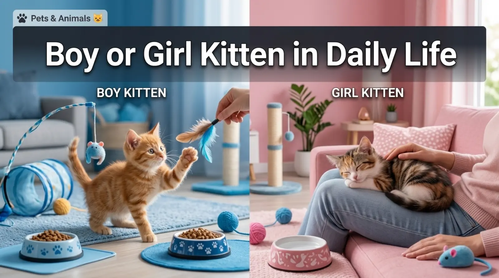 Boy or Girl Kitten in Daily Life