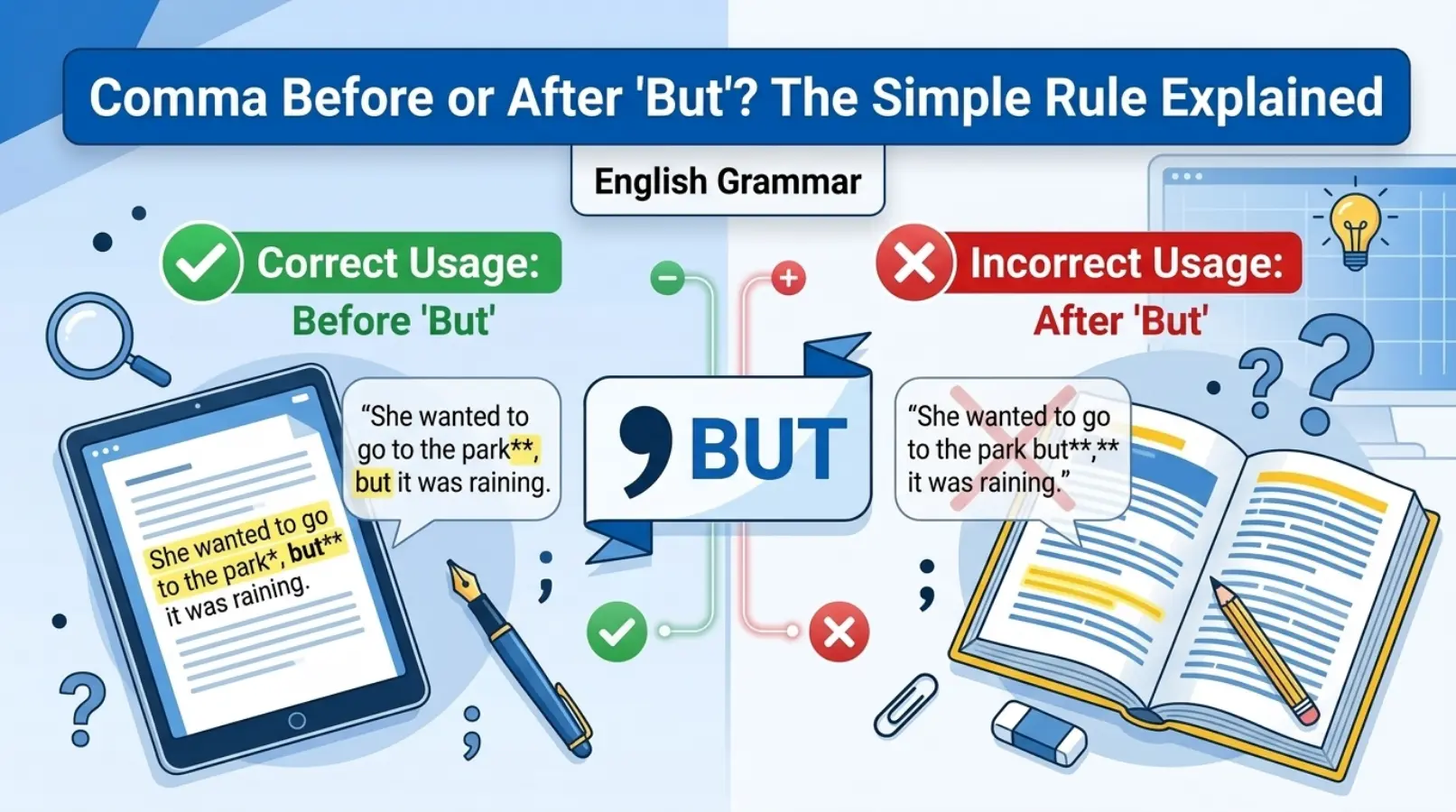 Comma Before or After But