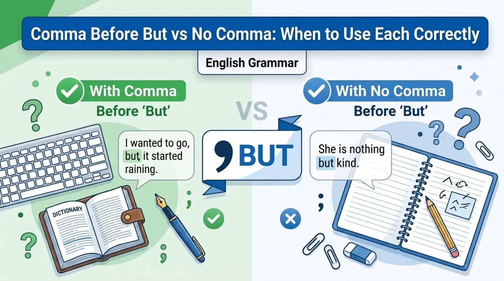 Comma Before But vs No Comma