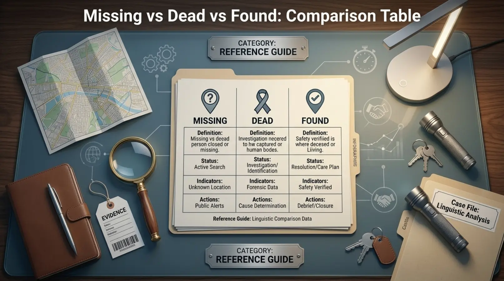 Missing vs Dead vs Found: Comparison Table