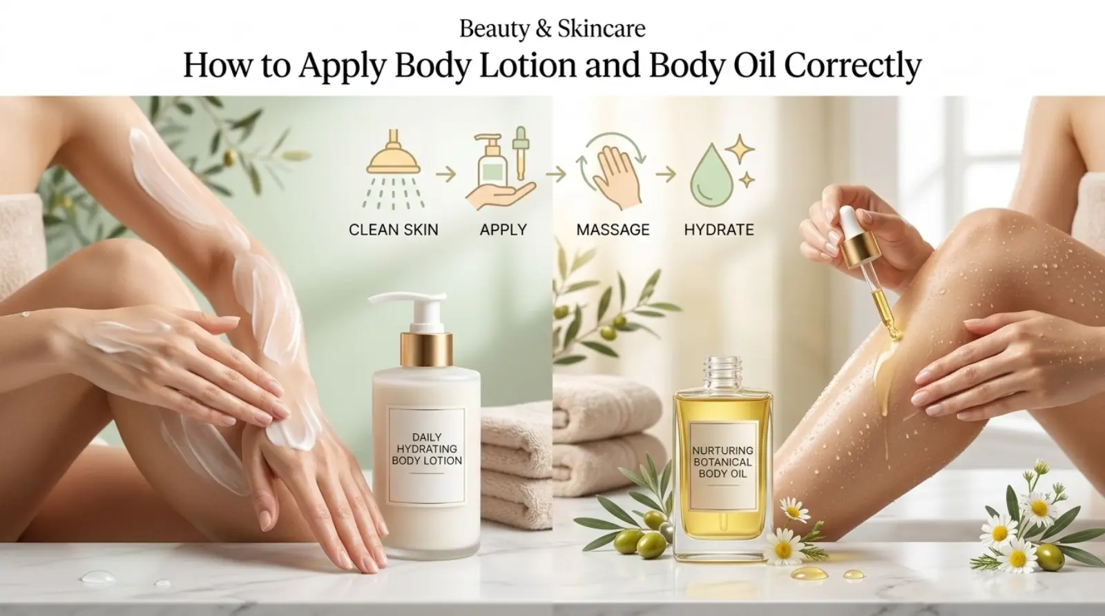 How to Apply Body Lotion and Body Oil Correctly