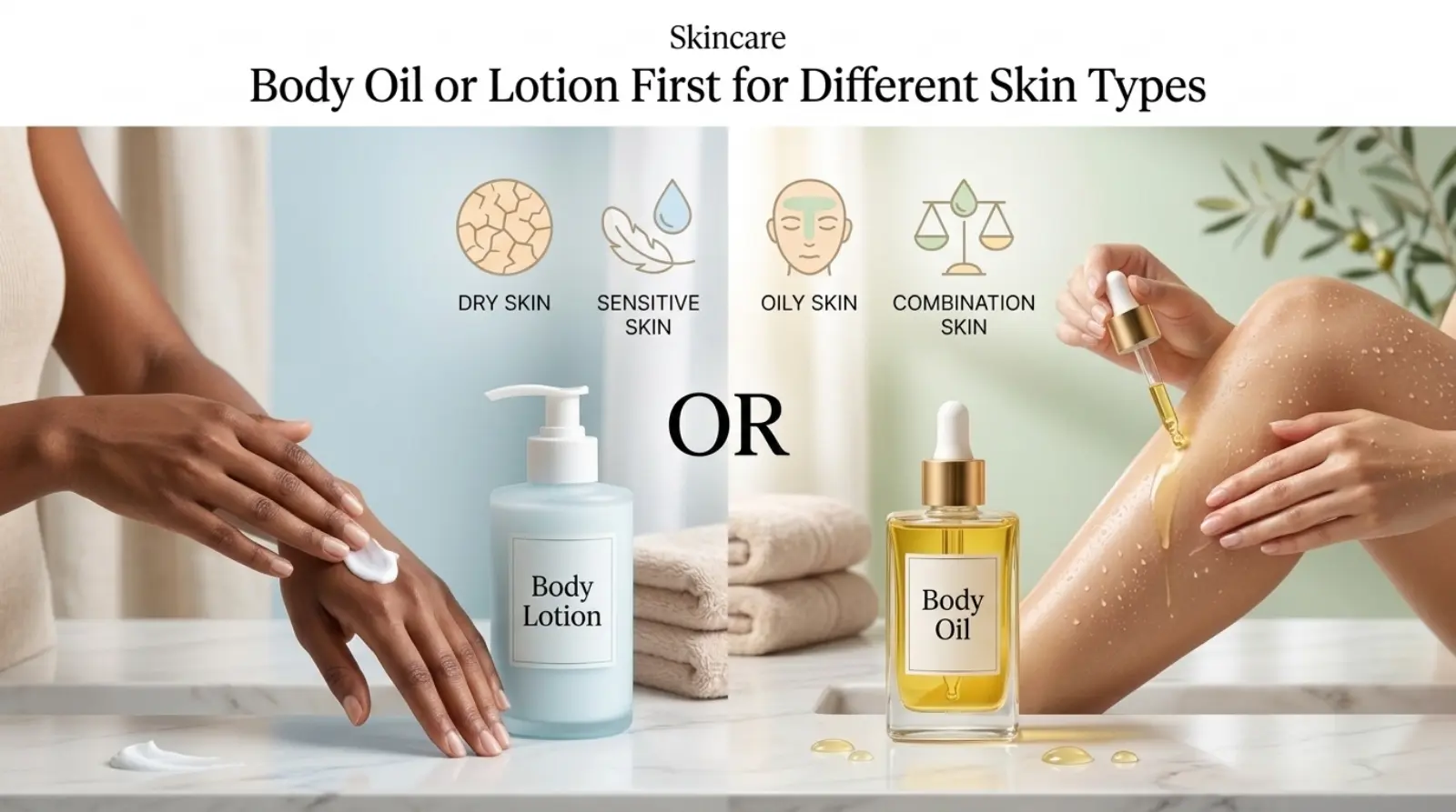 Body Oil or Lotion First for Different Skin Types