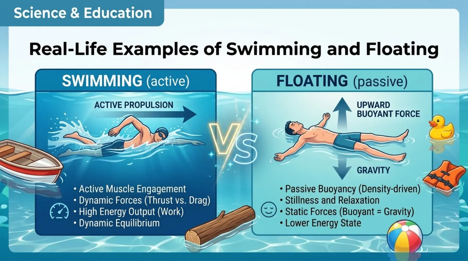 Real-Life Examples of Swimming and Floating
