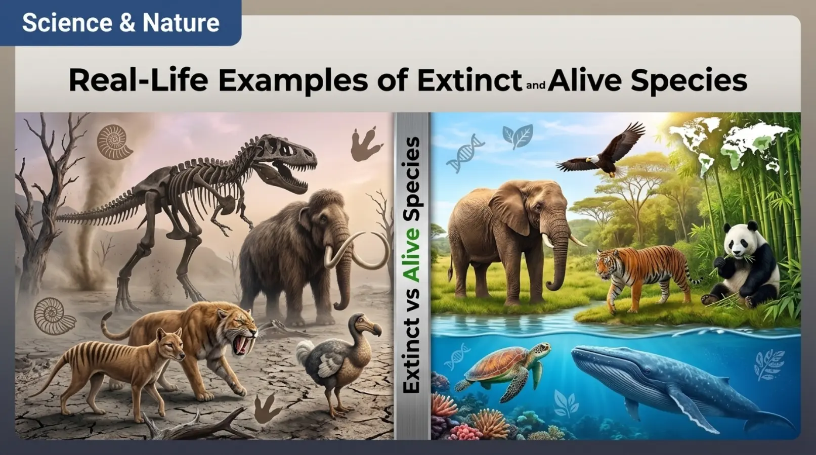 Real-Life Examples of Extinct and Alive Species