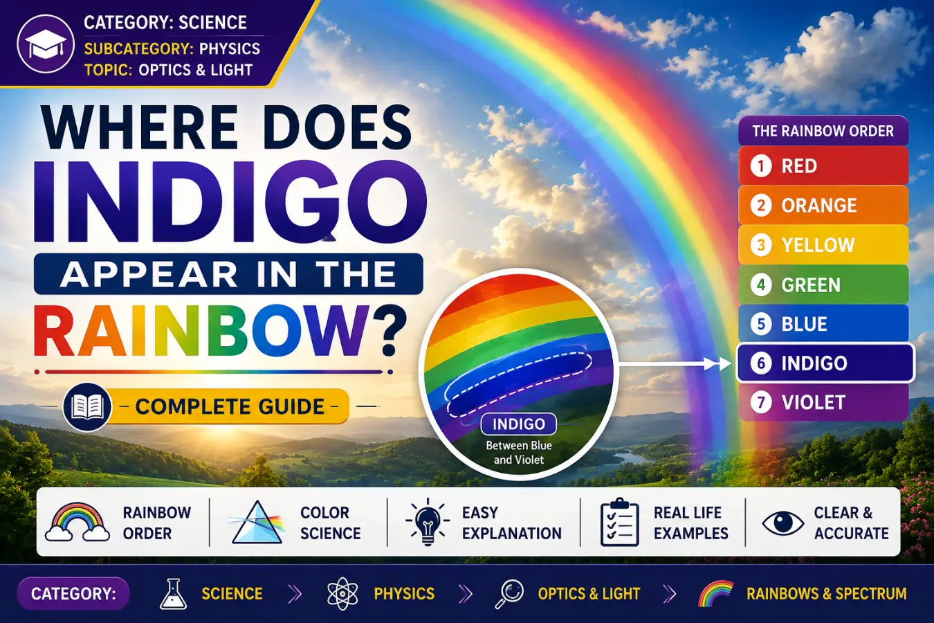 Where Does Indigo Appear in the Rainbow?